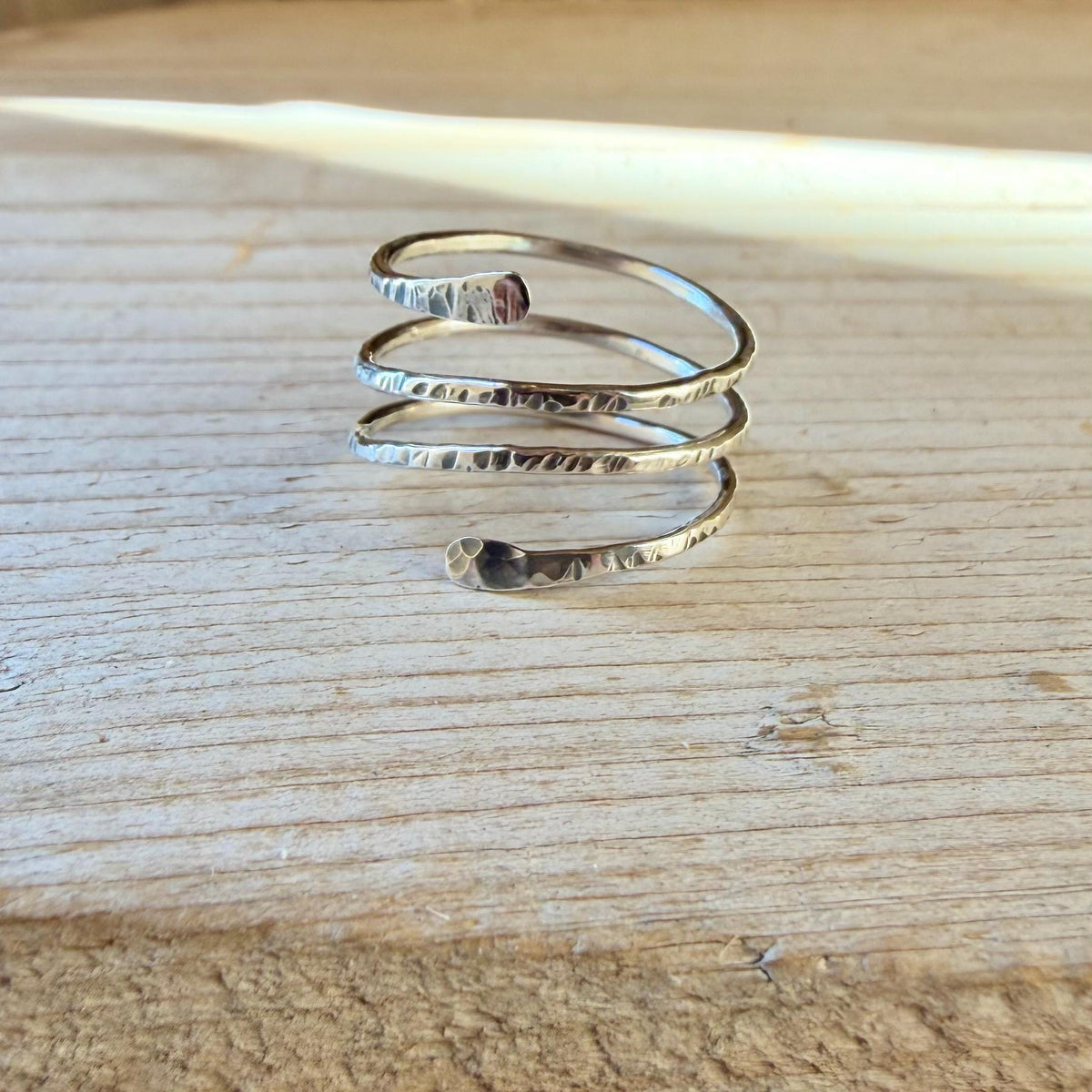 Sterling Silver Spiral Ring • Multi Coil Bypass Ring • Boho Chic Wrap Band