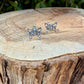 Sterling Silver Butterfly Stud Earrings, Dainty Oxidized Nature Jewelry