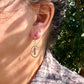 Dainty Desert Pearl Drop Earrings, Sterling Silver Circle Dangle Earrings