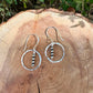 Dainty Desert Pearl Drop Earrings, Sterling Silver Circle Dangle Earrings