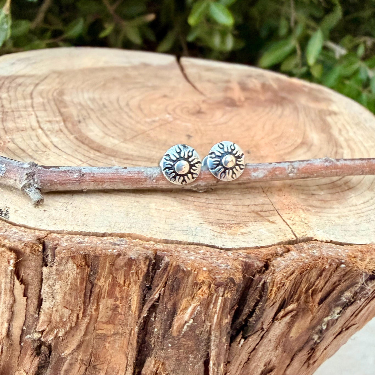 Sterling Silver Sun Labret | Flat Back Stud | Cartilage Helix Tragus Earring | Single or Pair