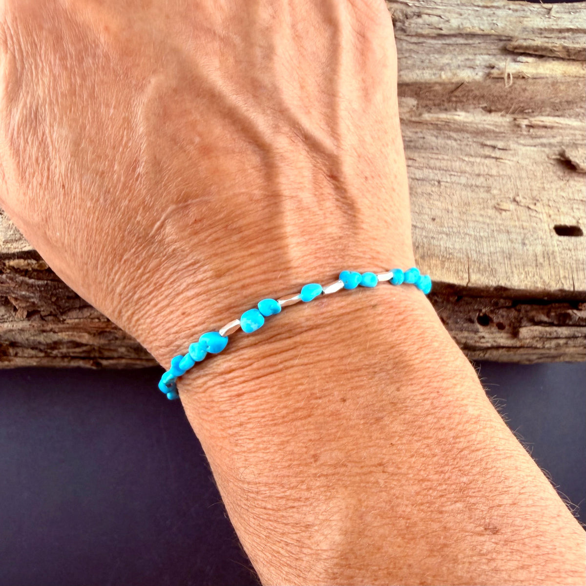 Genuine Turquoise Bracelet • Arizona Turquoise Bracelet • AAA Ithaca Peak Nugget Bracelet