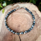 Larvikite Sterling Silver Bracelet • Black Labradorite Bracelet • Dainty Gemstone Jewelry • Stackable Beaded Bracelet