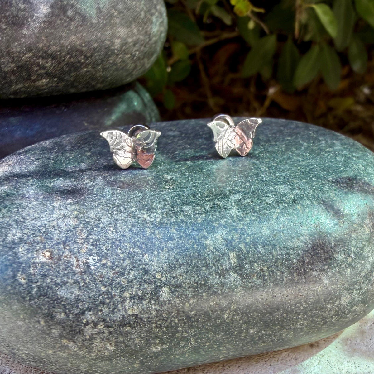 Sterling Silver Butterfly Flat Back Stud | Cartilage Helix Lobe Earring | Single or Pair