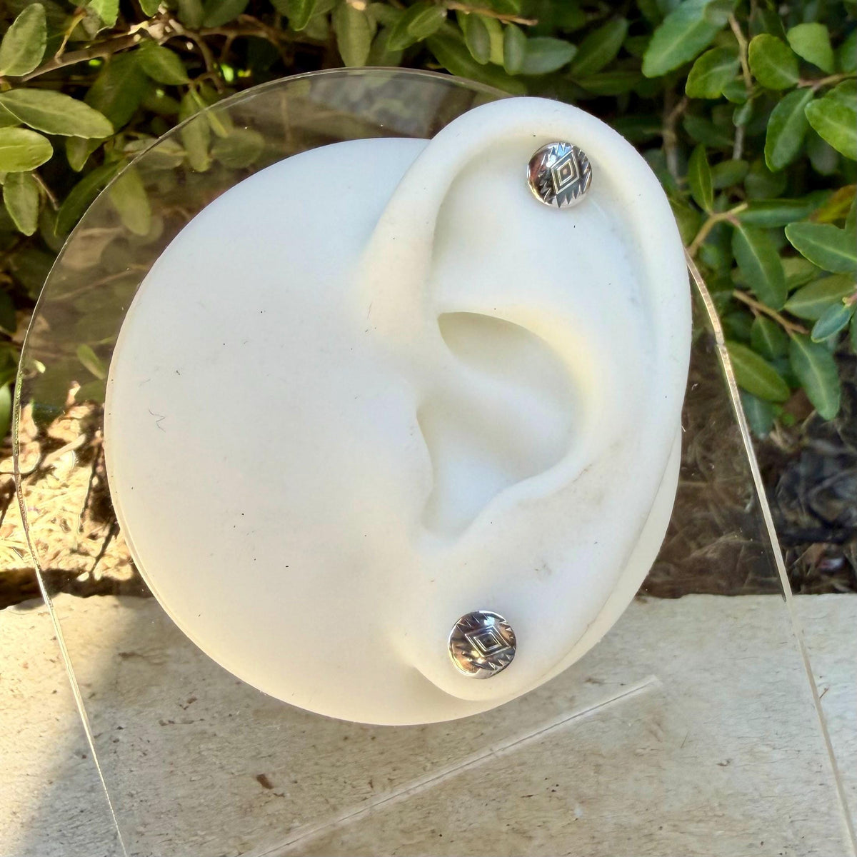 Southwestern Labret Stud | Sterling Silver Flat Back Earring | Single or Pair