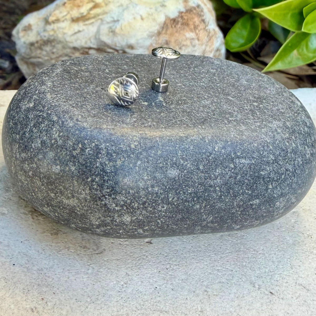 Southwestern Labret Stud | Sterling Silver Flat Back Earring | Single or Pair