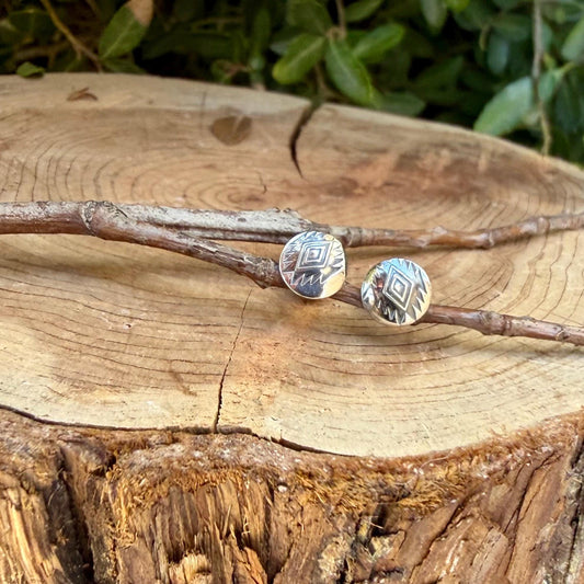 Southwestern Labret Stud | Sterling Silver Flat Back Earring | Single or Pair