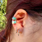 Number 8 Turquoise Ear Cuff • Sterling Silver Southwest Band • Faux Conch • No Piercing