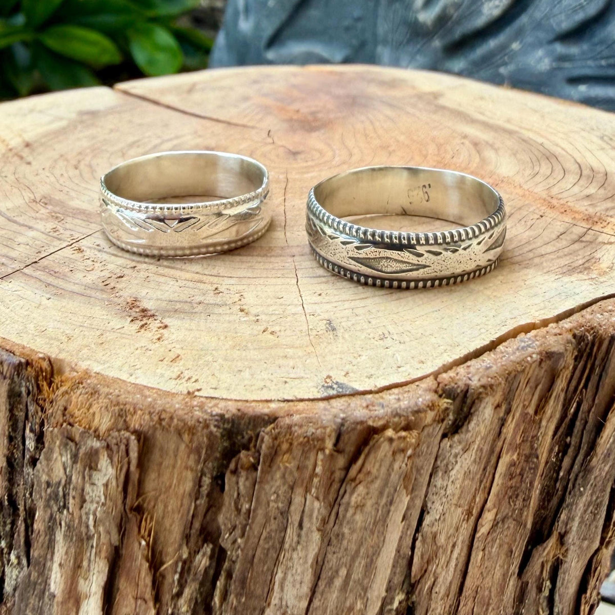 Southwest Sterling Silver Band Ring • Wide Embossed Western Ring • Unisex