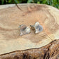 Sterling Silver Paisley Heart Stud Earrings | Textured Heart Posts | Southwestern Style