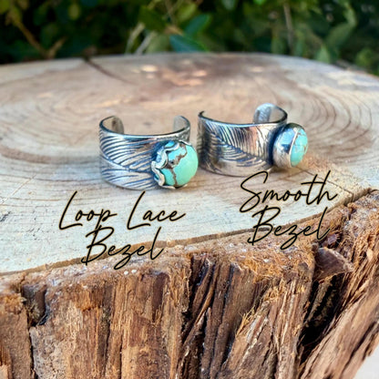 5mm Royston Turquoise Ear Cuff • Feather Sterling Silver Band • No Piercing Needed • Southwest Style