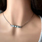 Larimar Bar Necklace • Sterling Silver Pendant • Paisley Southwestern Jewelry