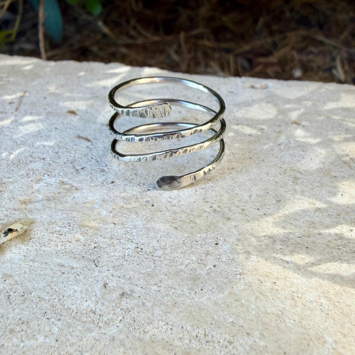 Sterling Silver Spiral Ring • Multi Coil Bypass Ring • Boho Chic Wrap Band