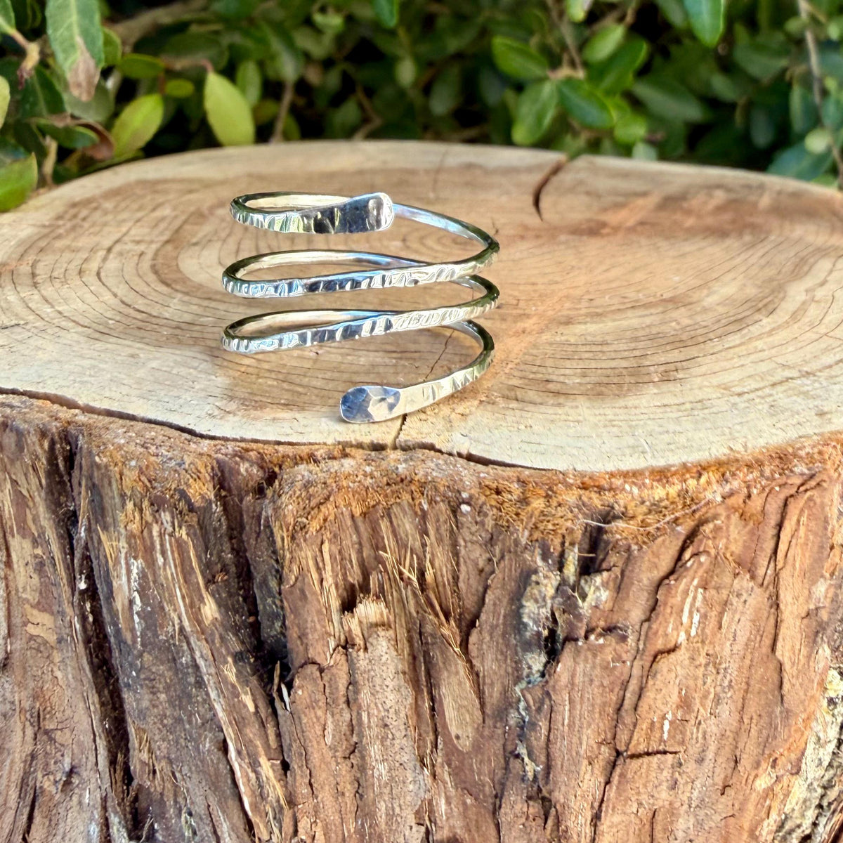 Sterling Silver Spiral Ring • Multi Coil Bypass Ring • Boho Chic Wrap Band