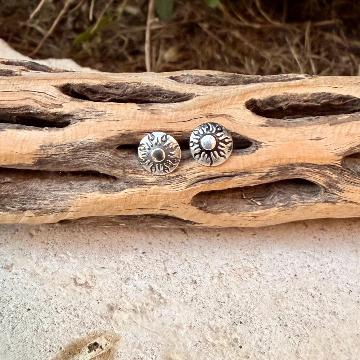 Sterling Silver Sun Labret | Flat Back Stud | Cartilage Helix Tragus Earring | Single or Pair