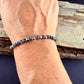 Larvikite Sterling Silver Bracelet • Black Labradorite Bracelet • Dainty Gemstone Jewelry • Stackable Beaded Bracelet